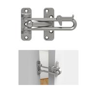 GREATIM Swing Bar Door Guard Built-in Automatic Buckle Design, Front and Inside Door, Hinged Swingin Doors Reinforcement Lock, Home Security Door Stopper, Safety Childproof, Zinc Alloy, Satin Nickel