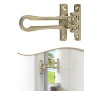 Greatim Swing Bar Door Lock for Outswing Door, Front Door Swing Bar Restrictors, Position Lock for Improving Ventilation, Zinc Alloy (Matte Gold)