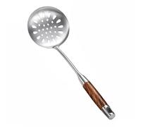 GREATLINK Strainer Skimmer Ladle, Slotted Spoons for Cooking and Frying, Kitchen Utensils Durable 304 Stainless Steel Skimmers Pasta Strainer Spoon with Wooden Handle,15.2 Inch