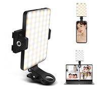 GreatLPT Selfie Light, 10-Level Brightness Adjustable Clip-on Video Light - 3 Modes, Portable, Rechargeable