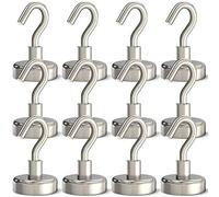 GREATMAG Magnetic Hooks Heavy Duty, 35 lbs Magnets with Hooks for Hanging, Magnet Hooks for Cruise, Grill, Fridge, Kitchen Pack of 12