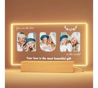 Greatminer Personalised Mother's Day Gift - Customised Mum Photo Album, Optional LED Lighting, Birthday Present for Mum from Daughter and Son