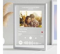 Greatminer Personalised Spotify Plaque with Frame - Custom Spotify Plaque with Song, Valentines Day Gifts for Boyfriend/Girlfriends, Personalised Photo Gifts for Family, Friends, Lovers