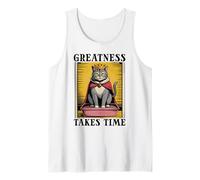 Greatness Takes Time Litter Box Cat Lover Funny Cat Tank Top