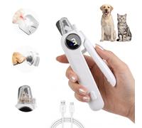 GREATRICH 2-in-1 Claw Grinder for Dogs with LED Light, Professional Claw Scissors for Cats and Small Dogs, Electric Nail File for Pets, Dog Claw Trimmer with 3 Speeds & USB-C