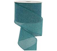 GreatRise 4 cm x 5 m Jute Ribbon Roll Vintage Linen Ribbon Hessian Ribbon Gift Ribbon Decorative Ribbon Fabric Ribbon for Christmas Wedding Birthday Gifts Home Parties Decoration Teal Green