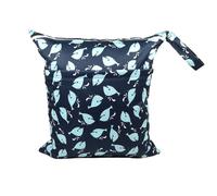 GreatRise 40 x 45 cm Portable Large Wetbag Baby Nappy Bag Waterproof Changing Bag Baby Nappy Organiser Wet Bag with Zip for On the Go Travel Beach Towels Nursery, Whale #1