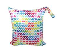 GreatRise 40 x 45 cm Portable Large Wetbag Baby Nappy Bag Waterproof Changing Bag Baby Nappy Organiser Wet Bag with Zip for On the Go Travel Beach Towels Nursery, colourful dots