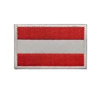 GreatRise Pack of 2 Austria Flag Patch Military Badge, 8 × 5 cm Hook and Loop Europe Flags Embroidered Badge Colourful Self-Adhesive Patch for Clothing Backpack Uniforms Vest Jacket