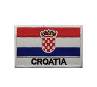 GreatRise Pack of 2 Croatia Flag Patch Military Badge, 8 × 5 cm Hook and Loop Europe Flags Embroidered Badge Colourful Self-Adhesive Patch for Clothing Backpack Uniforms Vest Jacket
