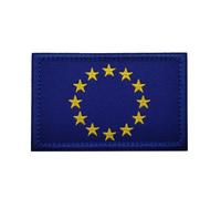 GreatRise Pack of 2 European Union Flag Patch Military Badges, 8 x 5 cm Hook and Loop Europe Flags Embroidered Badges Colourful Self-Adhesive Patch for Clothing Backpack Uniforms Vest Jacket