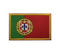 GreatRise Pack of 2 Portugal Flag Patch Military Badge, 8 × 5 cm Hook and Loop Europe Flags Embroidered Badge Colourful Self-Adhesive Patch for Clothing Backpack Uniforms Vest Jacket