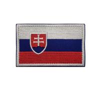 GreatRise Pack of 2 Slovakia Flag Patch Military Badge, 8 × 5 cm Hook and Loop Europe Flags Embroidered Badge Colourful Self-Adhesive Patch for Clothing Backpack Uniforms Vest Jacket