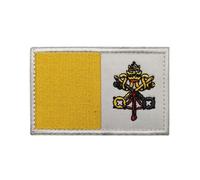 GreatRise Pack of 2 Vatican Flag Patch Military Badge, 8 × 5 cm Hook and Loop Europe Flags Embroidered Badge Colourful Self-Adhesive Patch for Clothing Backpack Uniforms Vest Jacket
