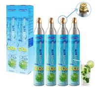 GreatWhip 60 Liter CO2 Gas Cylinder, Compatible with SodaStream, Aarke Screw In Carbonators, 14.5 oz Thread Refill Cartridges, Making Fizzy Carbonated Sparkling Water, 4 Pack