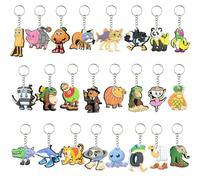 GREAWOD Italian Brainrot Keychains, 24-Pack - Quirky Cartoon Character Charms with Durable Metal Key Rings, Multicolor Meme-Style Accessories for Backpacks, Bags, Purses, Lanyards & Everyday Use