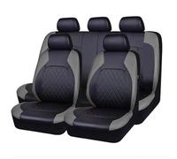 GREB Leather Car Seat Covers for Nissan Juke 2010 2011 2012 2013 2014 2015 2016 2017 2018 2019, 9pcs NonSlip Waterproof Breathable Seat Covers Full Set Seat Protector Accessories,Grey