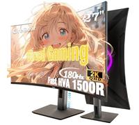 GreBear - 27" Curved Gaming Monitor 180Hz QHD Height Adjustable, Professional 2K PC Monitors 2560x1440p Home Office Computer Display, HDMI, DP, 1500R