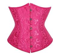 Grebrafan Bridal Underbust Plus Size Vintage Waist Corset Top (UK(6-8) S, Rose)