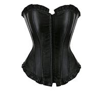 Grebrafan Burlesque Masquerade Corset Top for Women Plus Size (UK(10-12) L, Black)