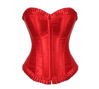 Grebrafan Burlesque Masquerade Corset Top for Women Plus Size (UK(12-14) XL, Red)