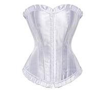 Grebrafan Burlesque Masquerade Corset Top for Women Plus Size (UK(4-6) XS, White)