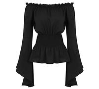 Grebrafan Gothic Blouse for Corset Pirate Women