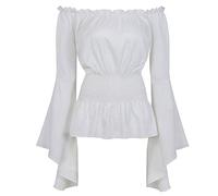 Grebrafan Gothic Blouse for Corset Pirate Women