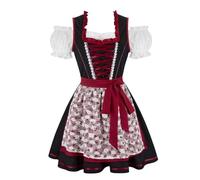 Grebrafan Oktoberfest Costume Women German Dirndl Dress October Festival Outfit Black Medium