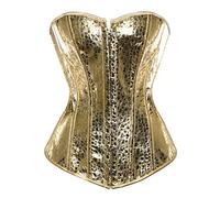 Grebrafan Sequin Corset Plus Size Leather Bustier Sparkle Party Showgirl Clubwear (UK(14-16) 2XL, Gold),1UKM-2871-A-2XL