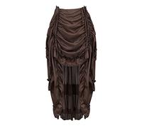 Grebrafan Steampunk Skirt for Corset Women Show Girl Pirate Skirts Party Clubwear Vintage (UK(24-26) 7XL, Brown)