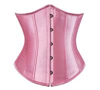 Grebrafan Women's Lace up Boned Underbust Corsets Plus Size 7XL Pink