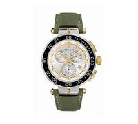 Greca Chrono Leather Strap Watch - male - Versace - Watches - Multicolor - ONE SIZE - Accessories ONE SIZE