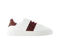Greca Embellished Trainers - male - Versace - Sneakers - White - 7 UK - Shoes 7 UK