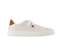 Greca Leather Trainers - male - Versace - Sneakers - White - 7 UK - Shoes 7 UK