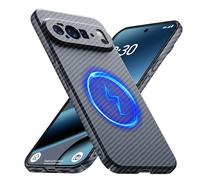 GRECAZO Magnetic Google Pixel 10 Pro XL Case,Ultra-Thin Soft Touch Skin Carbon Fiber Bump Texture [Compatible with PixelSnap/Magsafe],Slim Minimalist Lightweight Protective Matte Hard Cover-Black