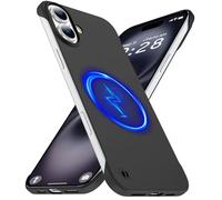 GRECAZO Magnetic Slim Case Fit for iPhone 16 Plus Phone Case 6.7"(2024) Ultra-Thin Lightweight Durable Frameless Matte Hard for MagSafe Cover Case with Pull Ring Shockproof Non Slip Rope-Black