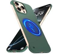GRECAZO Magnetic Slim Case Fit for iPhone 16 Pro Phone Case 6.3"(2024) Ultra-Thin Lightweight Durable Frameless Matte Hard for MagSafe Cover Case with Pull Ring Shockproof Non Slip Rope-Dark Green
