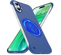 GRECAZO Magnetic Slim Case Fit for iPhone 17 Phone Case 6.3"(2025) Ultra-Thin Lightweight Durable Frameless Matte Hard for MagSafe Cover Case with Pull Ring Shockproof Non Slip Rope-Blue