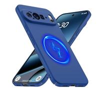 GRECAZO Magnetic Slim Fit Case for Google Pixel 10 Pro XL, Blue | Compatible with Pixelsnap/MagSafe, Soft-Touch Matte Hard PC Cover, Ultra Thin Lightweight Minimalist Full-Cover with Ring