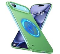 GRECAZO Magnetic Ultra Thin Frosted Designed for 17 Air Frameless Case 6.6 inch [Compatible with MagSafe] Slim Minimalist Lightweight Matte Hard Cover Protective Borderless Case- Light Green