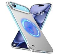 GRECAZO Magnetic Ultra Thin Frosted Designed for 17 Air Frameless Case 6.6 inch [Compatible with MagSafe] Slim Minimalist Lightweight Matte Hard Cover Protective Borderless Case- Silvery