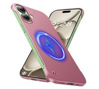 GRECAZO Magnetic Ultra Thin Frosted Designed for 17 Frameless Case 6.3 inch [Compatible with MagSafe] Slim Minimalist Lightweight Matte Hard Cover Protective Borderless Case- Dawn Pink