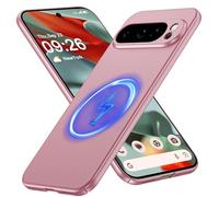 GRECAZO Magnetic Ultra Thin Frosted Designed for Google Pixel 9 XL Phone Case[Compatible with PixelSnap/Magsafe] Slim Minimalist Lightweight Matte Hard PC Cover Protective Bumper Case-Dawn Pink