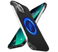 GRECAZO Magnetic Ultra Thin Frosted Designed for iPhone 15 Pro Frameless Case 6.1 inch [Compatible with MagSafe] Slim Minimalist Lightweight Matte Hard Cover Protective Borderless Case-Black