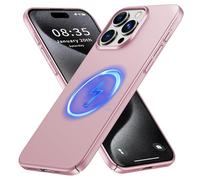 GRECAZO Magnetic Ultra Thin Frosted Designed for iPhone 15 Pro Max Phone Case 6.7 inch(2023) Slim Minimalist Lightweight Matte Hard PC Compatible with Magsafe Cover Protective Bumper Case-Dawn Pink