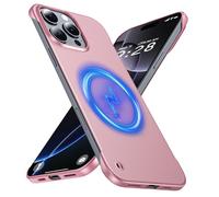 GRECAZO Magnetic Ultra Thin Frosted Designed for iPhone 16 Pro Frameless Case 6.3 inch [Compatible with MagSafe] Slim Minimalist Lightweight Matte Hard Cover Protective Borderless Case-Dawn Pink
