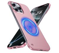 GRECAZO Magnetic Ultra Thin Frosted Designed for iPhone 16 Pro Max Frameless Case 6.9 inch [Compatible with MagSafe] Slim Minimalist Lightweight Matte Hard Cover Protective Borderless Case-Dawn Pink
