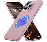GRECAZO Magnetic Ultra Thin Frosted Designed for iPhone 16 Pro Max Phone Case 6.9 inch(2024) Slim Minimalist Lightweight Matte Hard PC Compatible with Magsafe Cover Protective Bumper Case-Dawn Pink