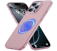 GRECAZO Magnetic Ultra Thin Frosted Designed for iPhone 16 Pro Phone Case 6.3 inch(2024) Slim Minimalist Lightweight Matte Hard PC Compatible with Magsafe Cover Protective Bumper Case-Dawn Pink